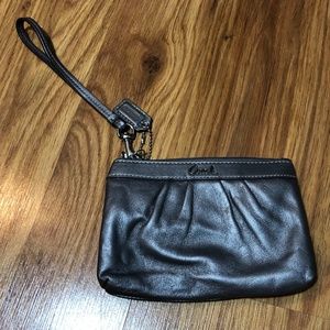 Coach Gunmetal Metallic Wristlet